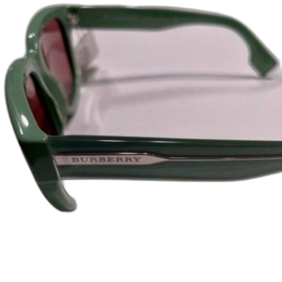 Burberry 54mm Square Sunglasses Frame Green Lens Violet - Picture 3 of 12